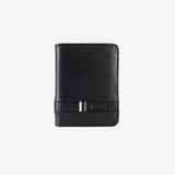 Leather wallet for men, black color, Color series/leather. 8.5x11 cm