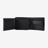 Leather wallet for men, black color, Color series/leather. 11x9 cm