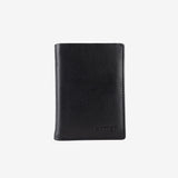 Leather wallet for men, black color, Spongy/Leather series. 8.5x10.5 cm