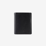 Leather wallet for men, black color, Spongy/Leather series. 8.5x10 cm