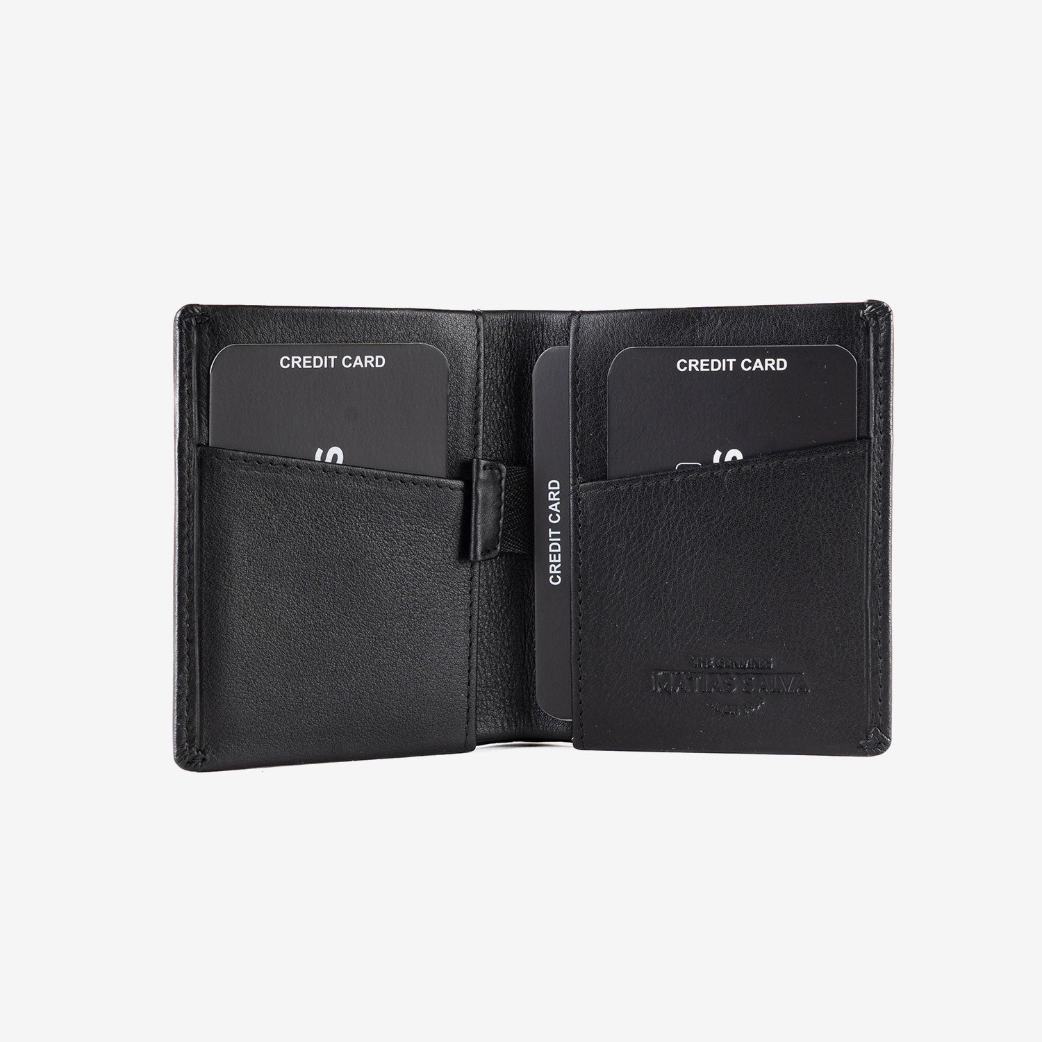 Tarjetero de piel para hombre, Serie spongy/leather. 8.5x10 cm