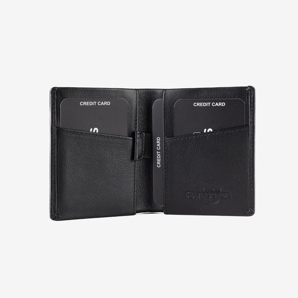 Tarjetero de piel para hombre, Serie spongy/leather. 8.5x10 cm