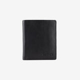 Leather wallet for men, black color, Spongy/Leather series. 9x10.5 cm