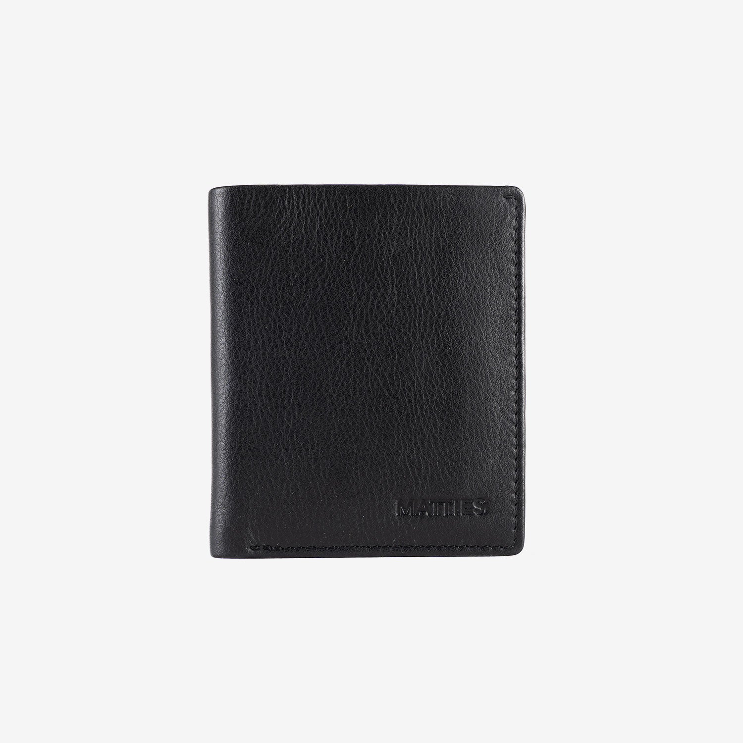 Billetero de piel para hombre, Serie spongy/leather. 9x10.5 cm