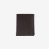 Leather wallet for men, brown color, Spongy/Leather series. 9x10.5 cm