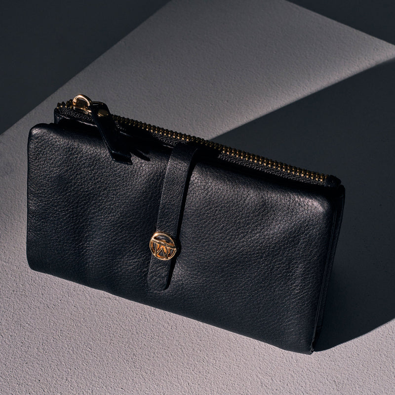 Billetero piel negro, Colección Valentino Leather
