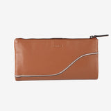 Billetero de piel para mujer, Serie line leather. 19.5x10 cm