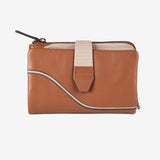 Billetero de piel para mujer, Serie line leather. 14.5x09 cm