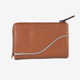 Leather wallet for women, leather color, Line leather series. 14.5x09 cm