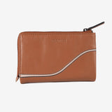 Billetero de piel para mujer, Serie line leather. 14.5x09 cm
