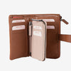 Billetero de piel para mujer, Serie line leather. 14.5x09 cm