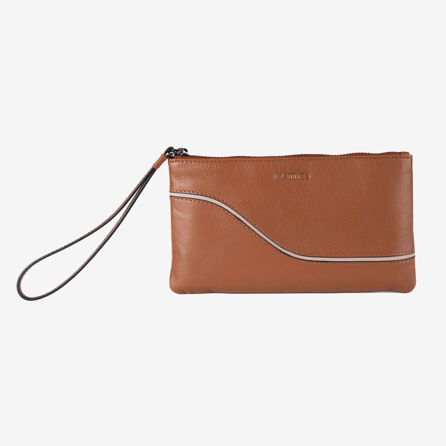 Monedero de piel para mujer, Serie line leather. 19.5x10.5 cm