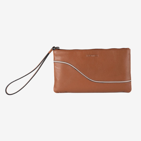 Monedero de piel para mujer, Serie line leather. 19.5x10.5 cm