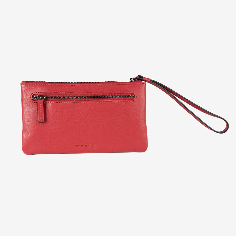 Monedero de piel para mujer, Serie line leather. 19.5x10.5 cm