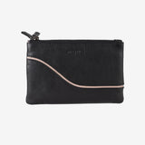 Monedero de piel para mujer, Serie line leather. 16x10 cm