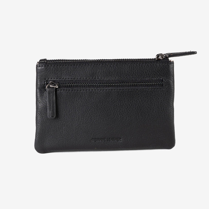 Monedero de piel para mujer, Serie line leather. 16x10 cm