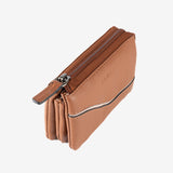 Leather wallet for women, leather color, Line leather series. 12x07 cm