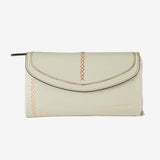 Billetero de piel para mujer, Serie stitch leather. 19x10 cm
