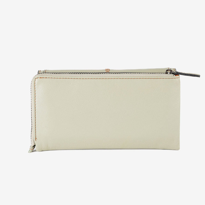 Billetero de piel para mujer, Serie stitch leather. 19x10 cm