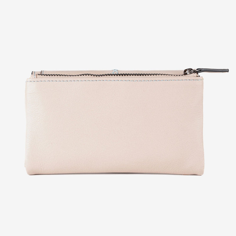 Cartera de piel para mujer, Serie stitch leather. 17x10 cm