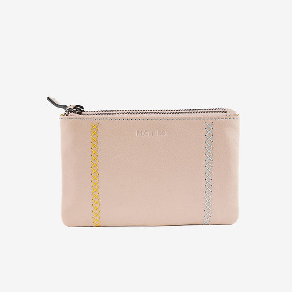 Monedero de piel para mujer, Serie stitch leather. 16x10 cm