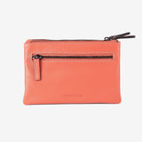 Leather wallet for women, pink color, Stitch leather series. 16x10 cm