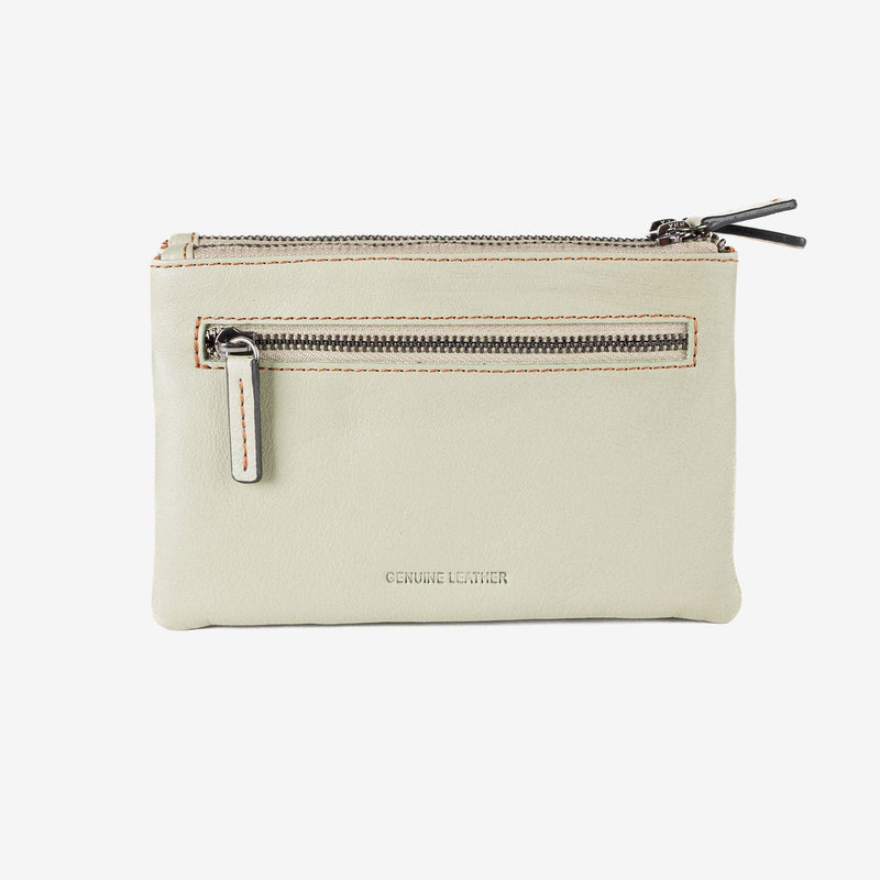 Monedero de piel para mujer, Serie stitch leather. 16x10 cm