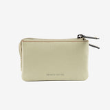 Leather wallet for women, green color, Stitch leather series. 12x07 cm