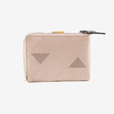 Billetero de piel para mujer, Serie laser leather. 12.5x09 cm
