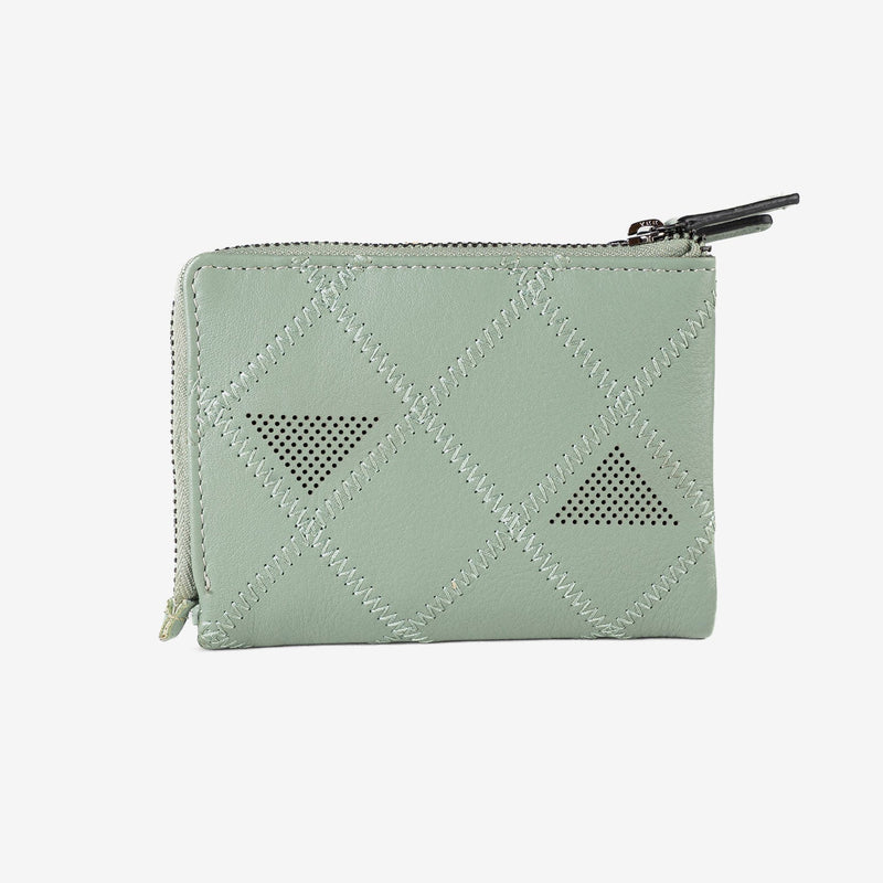 Billetero de piel para mujer, Serie laser leather. 12.5x09 cm
