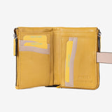 Billetero de piel para mujer, Serie laser leather. 12.5x09 cm