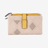 Billetero de piel para mujer, Serie laser leather. 16.5x9.5 cm