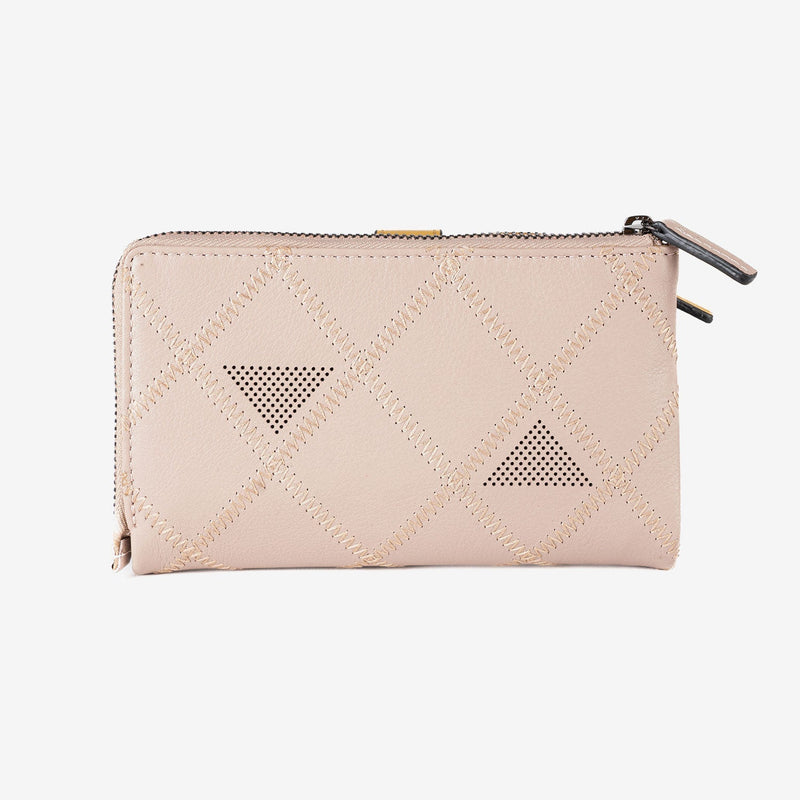 Billetero de piel para mujer, Serie laser leather. 16.5x9.5 cm