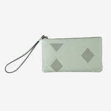 Monedero de piel para mujer, color verde, Serie laser leather. 19.5x10.5 cm