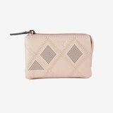 Monedero de piel para mujer, Serie laser leather. 12x07 cm