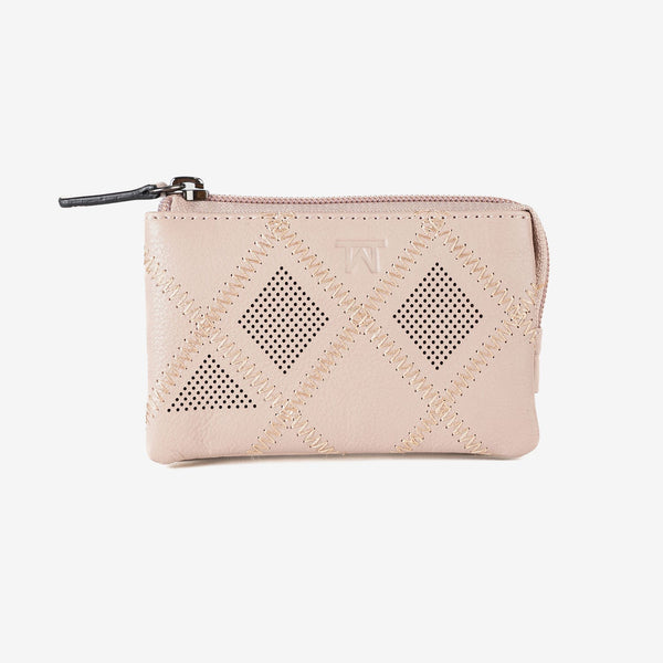 Monedero de piel para mujer, Serie laser leather. 12x07 cm