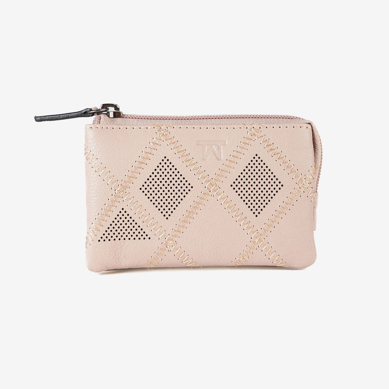 Monedero de piel para mujer, Serie laser leather. 12x07 cm