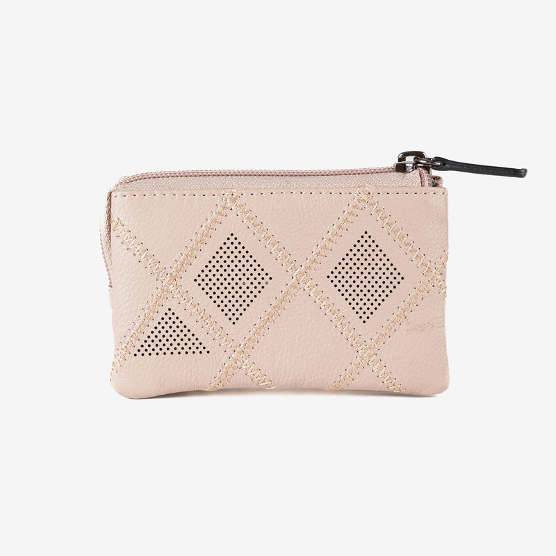Monedero de piel para mujer, Serie laser leather. 12x07 cm