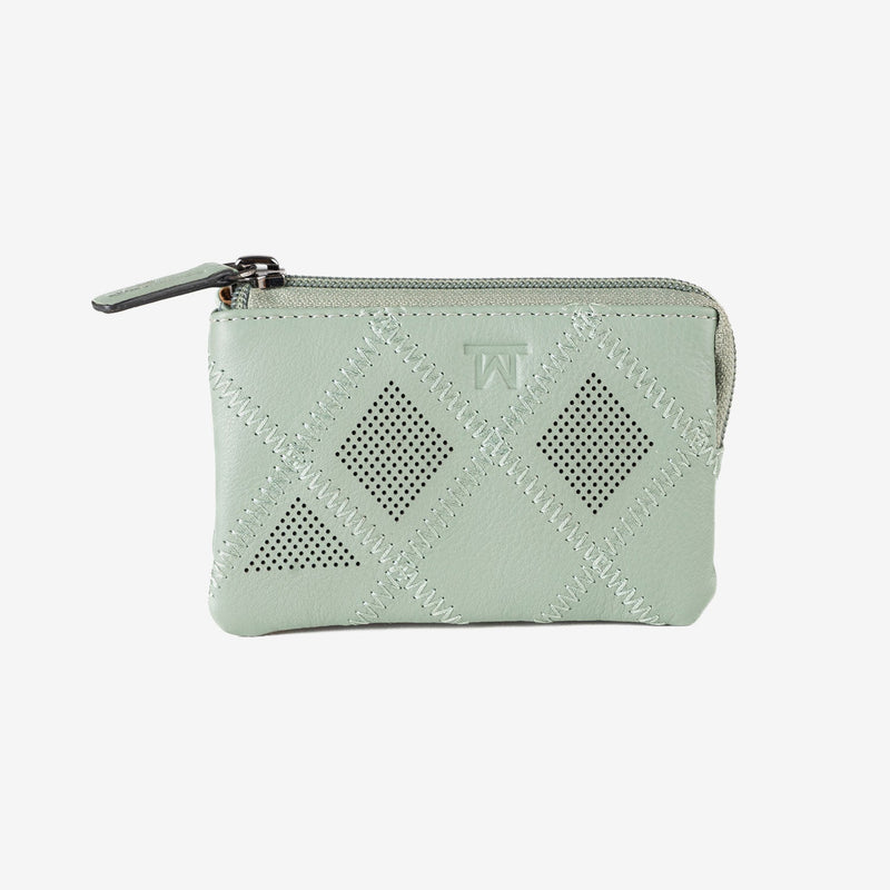Monedero de piel para mujer, Serie laser leather. 12x07 cm