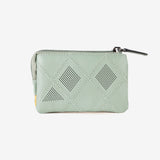 Leather wallet for women, green color, Laser Leather series. 12x07 cm