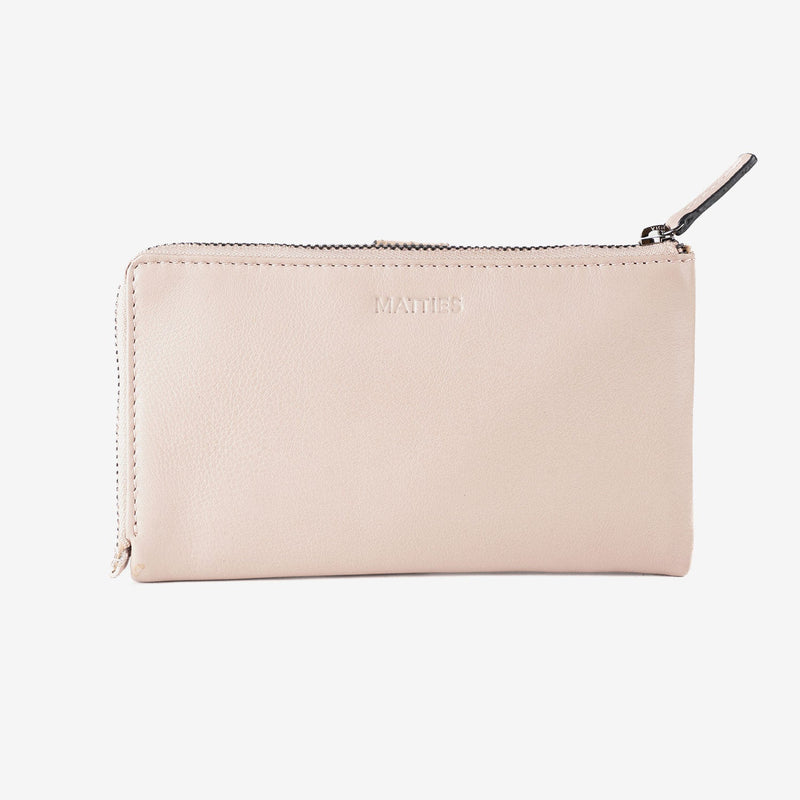 Billetero de piel para mujer, Serie strap leather. 16.5x10 cm
