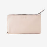 Leather wallet for women, beige color, Strap leather series. 16.5x10 cm