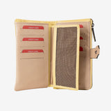 Billetero de piel para mujer, Serie strap leather. 16.5x10 cm