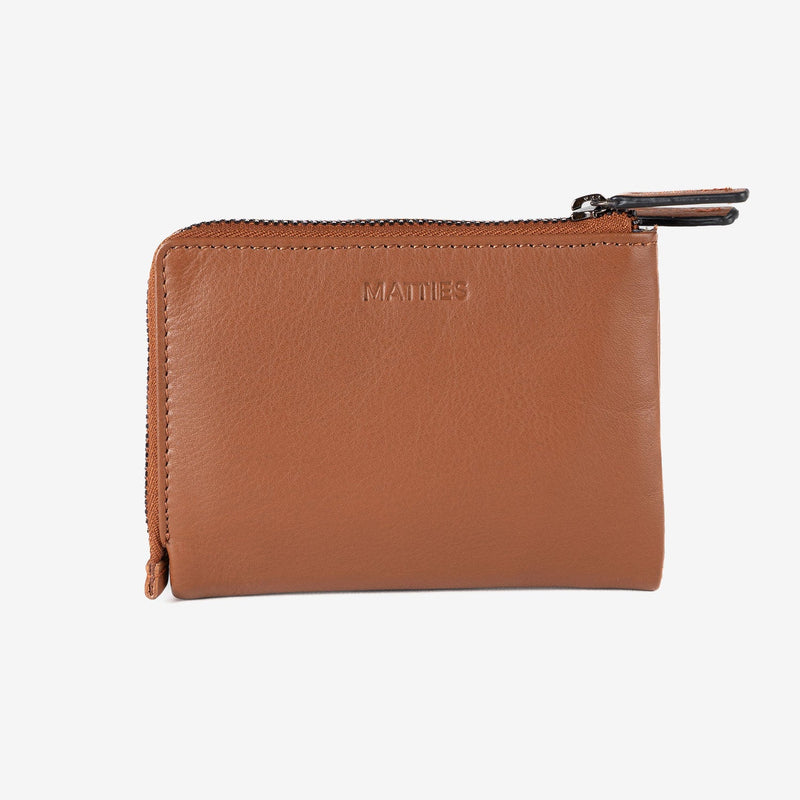 Leather wallet for women, leather color, Strap leather series. 12x09 cm