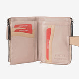 Billetero de piel para mujer, Serie strap leather. 12x09 cm