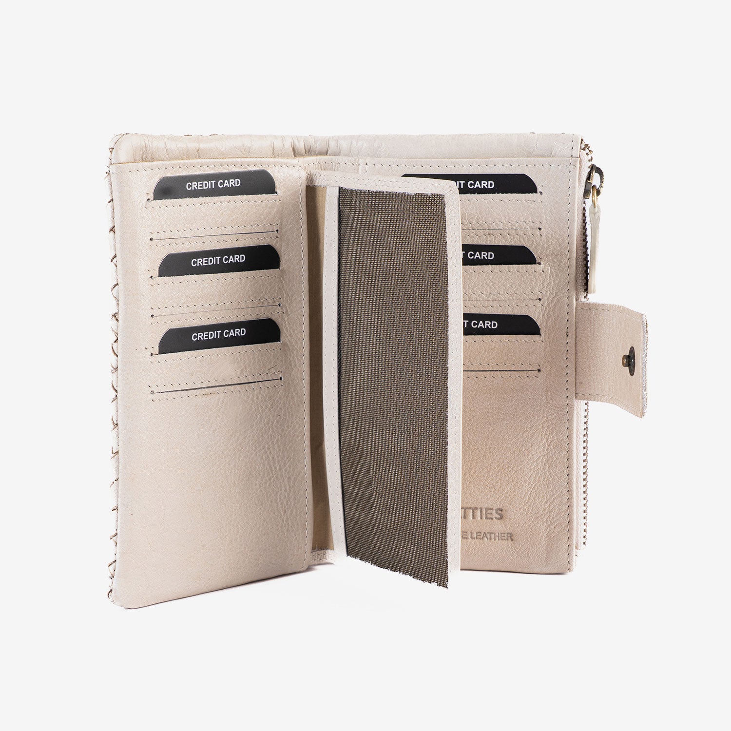 Billetero para mujer, Serie Trenzada. 16.5 x 9.5 cm