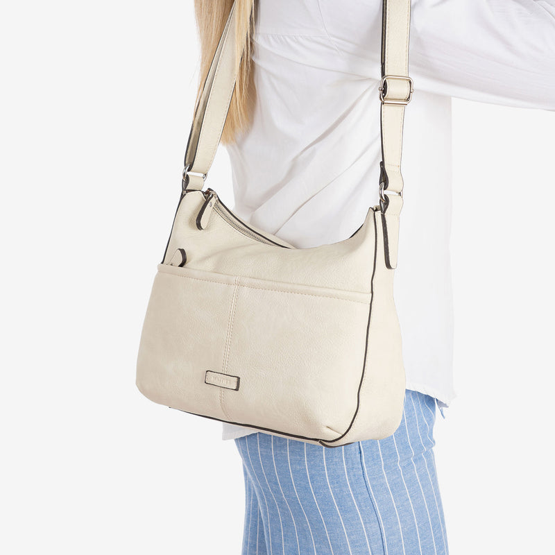 WOMEN'S BAG, BEIGE-V COLOR, NEW CLASSIC SERIES. 30x24x10 CM