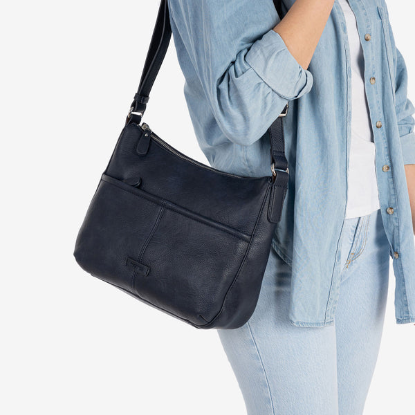 BOLSO DE MUJER, COLOR AZUL-V, SERIE NEW CLASSIC. 31x24x10 CM