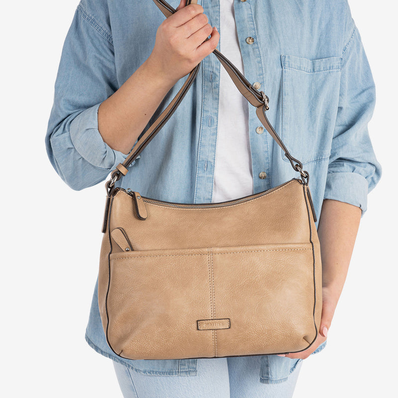 WOMEN'S BAG, CAMEL-V COLOR, NEW CLASSIC SERIES. 30x24x10 CM