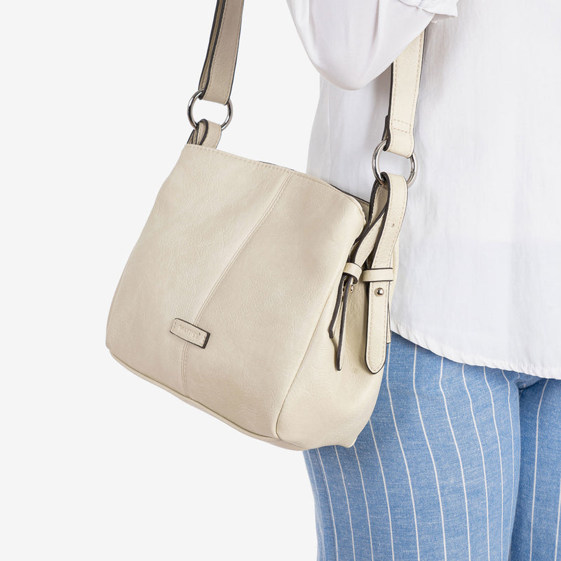 WOMEN'S BAG, BEIGE-V COLOR, NEW CLASSIC SERIES. 24x19x10.5 CM